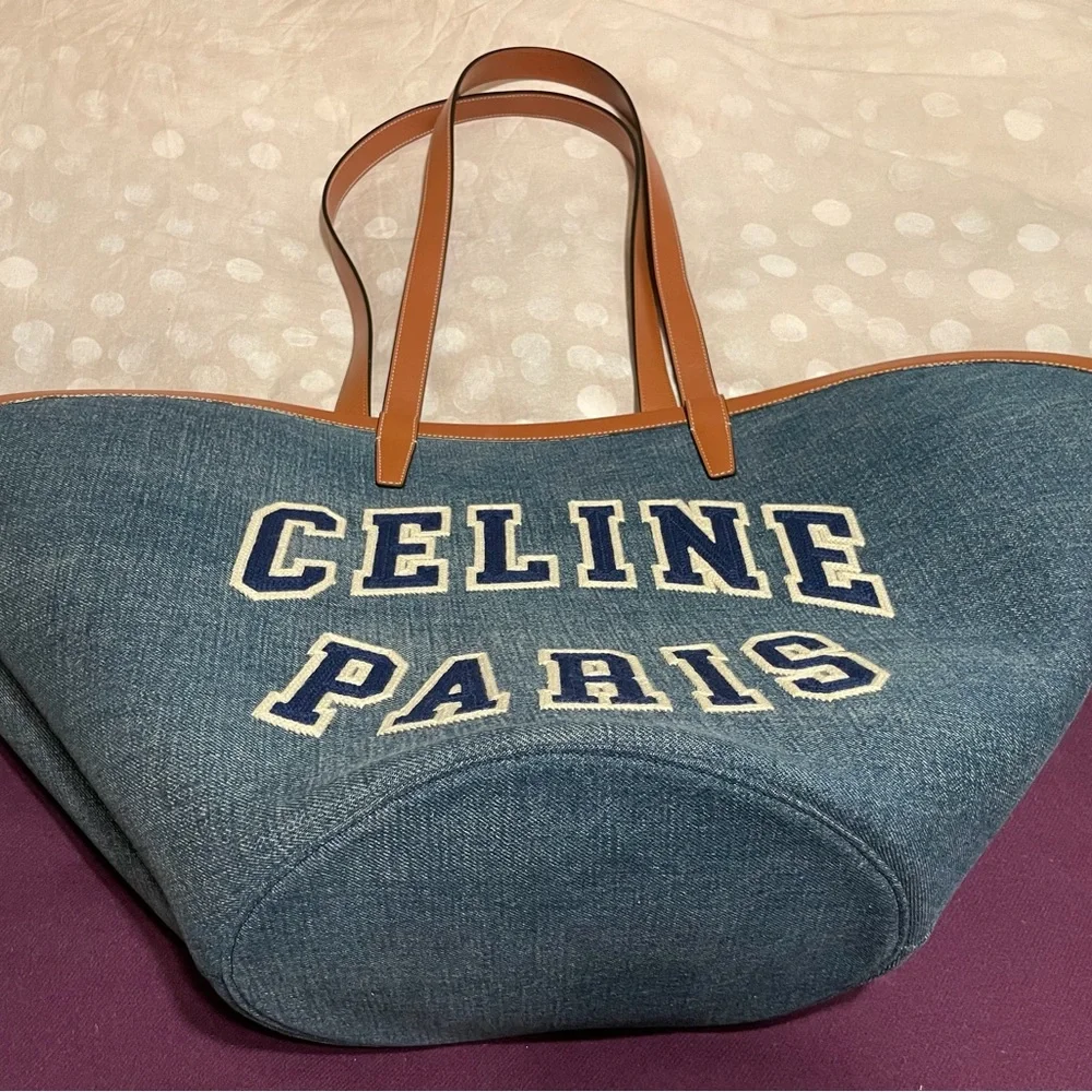 Celine Blue and Brown Tote Bag Denim Couffin 2022 - BRAND NEW - Picture 2 of 6